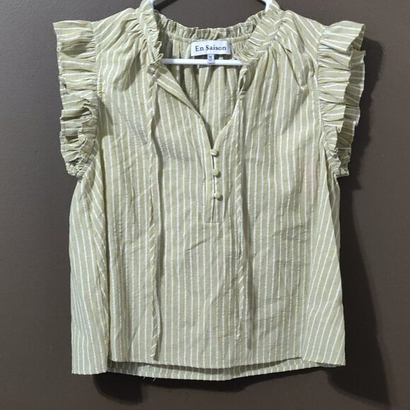 En Saison Amara Spring Green Top SIZE MEDIUM - Picture 4 of 5